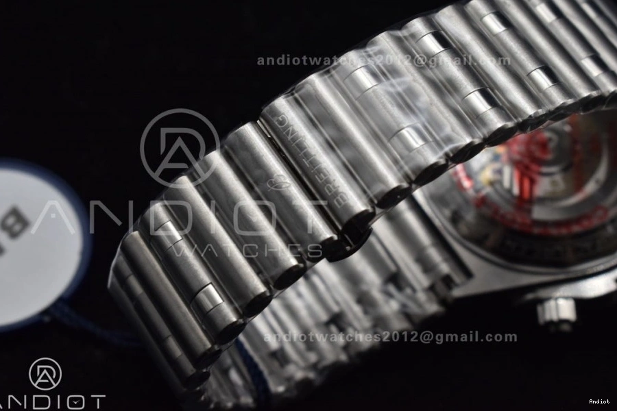 Bracelet SS 44mm Best B01 SS Dial A7750 BLSF Edition Black on 1:1 Chronomat 1123